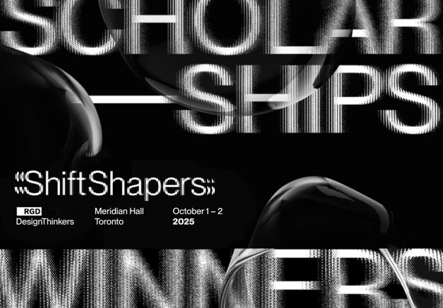 Typographic illustration saying Scholarship winners