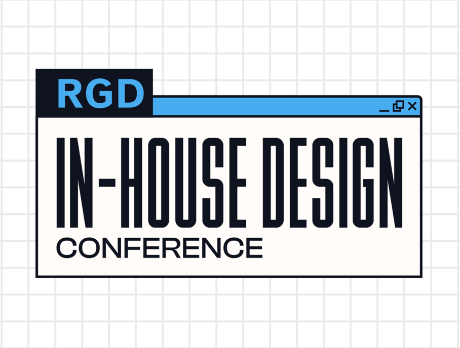 Blue and white in-house design conference branded image