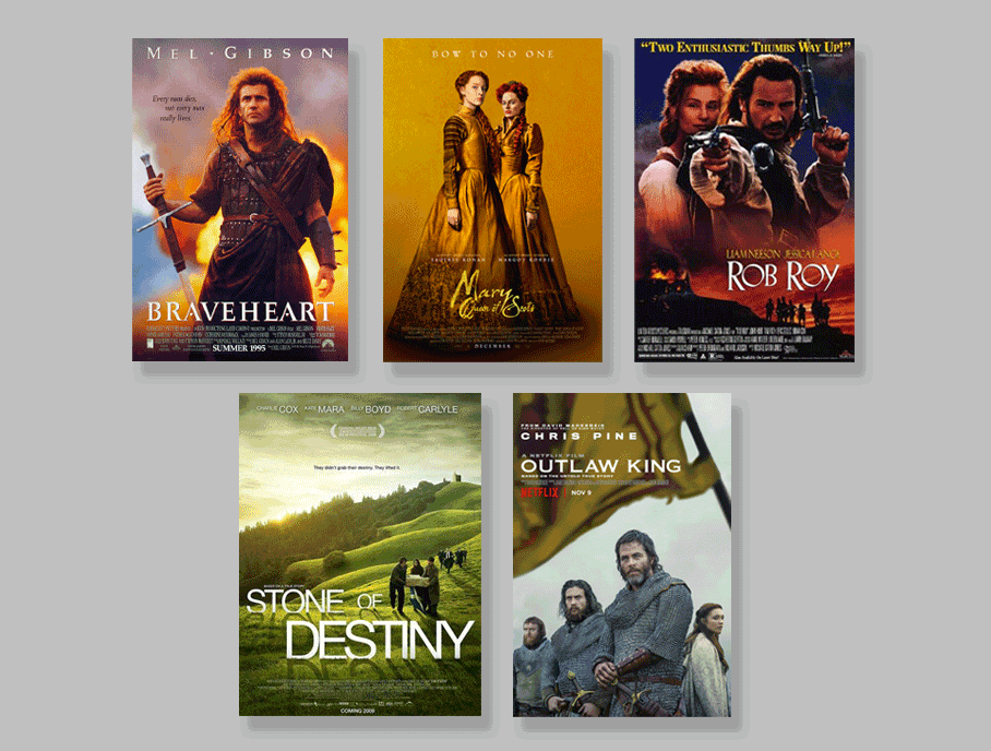 Collage of five movie posters