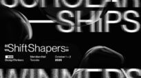 Typographic illustration saying Scholarship winners