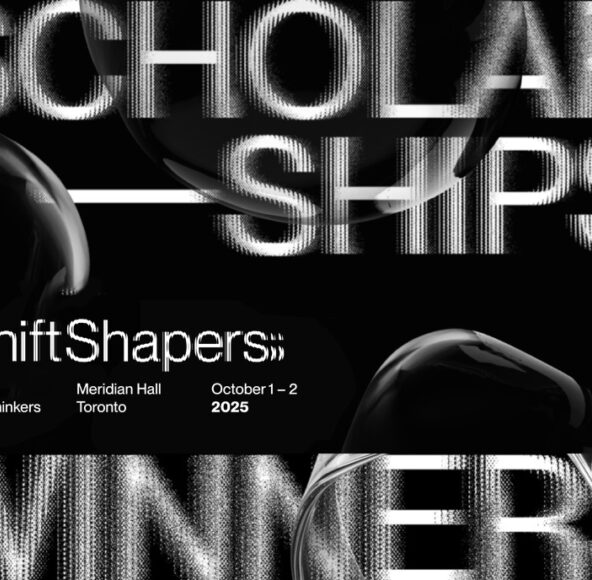 Typographic illustration saying Scholarship winners