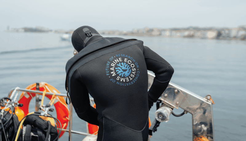 Future of Marine Ecosystems branded scuba diving suit