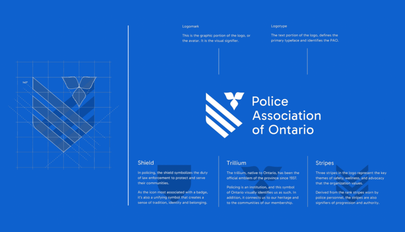 Police Association of Ontario (PAO) primary brand identity guidelines