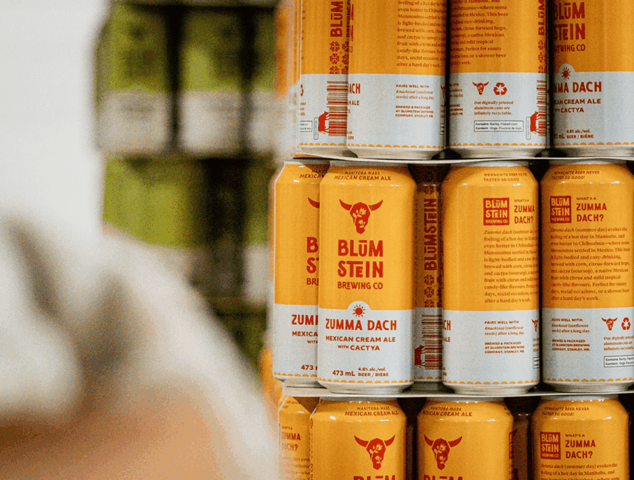 Multiple cans of Blumstein Brewing Co.