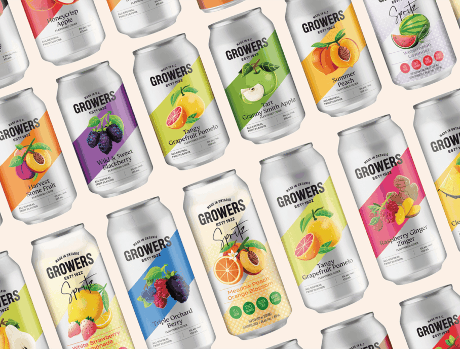 Multiple cans of Growers cider