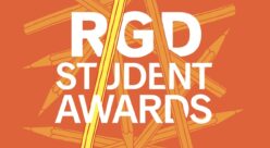 illustrated graphic for RGD Student Awards orange depicting pencils