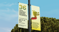 Toronto International Dragon Boat Race Festival branded flag signage