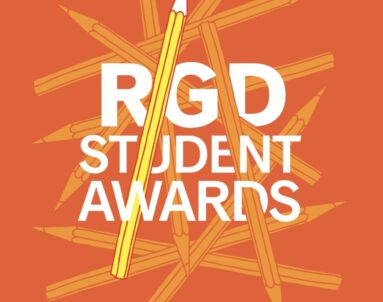 illustrated graphic for RGD Student Awards orange depicting pencils