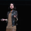 Ayse Birsel on stage presenting